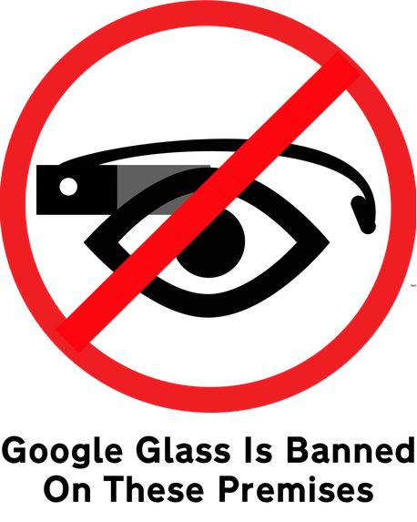 Google Glass Banned Sign.