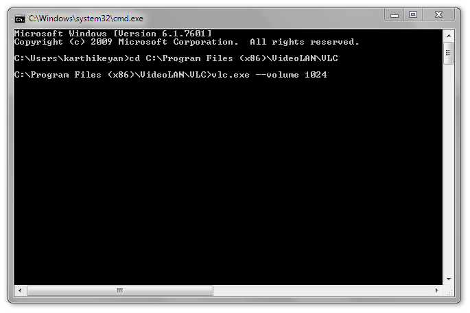 VLC Volume Command Line Settings