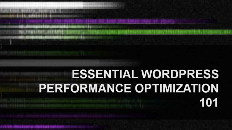 Essential WordPress Performance Optimization 101