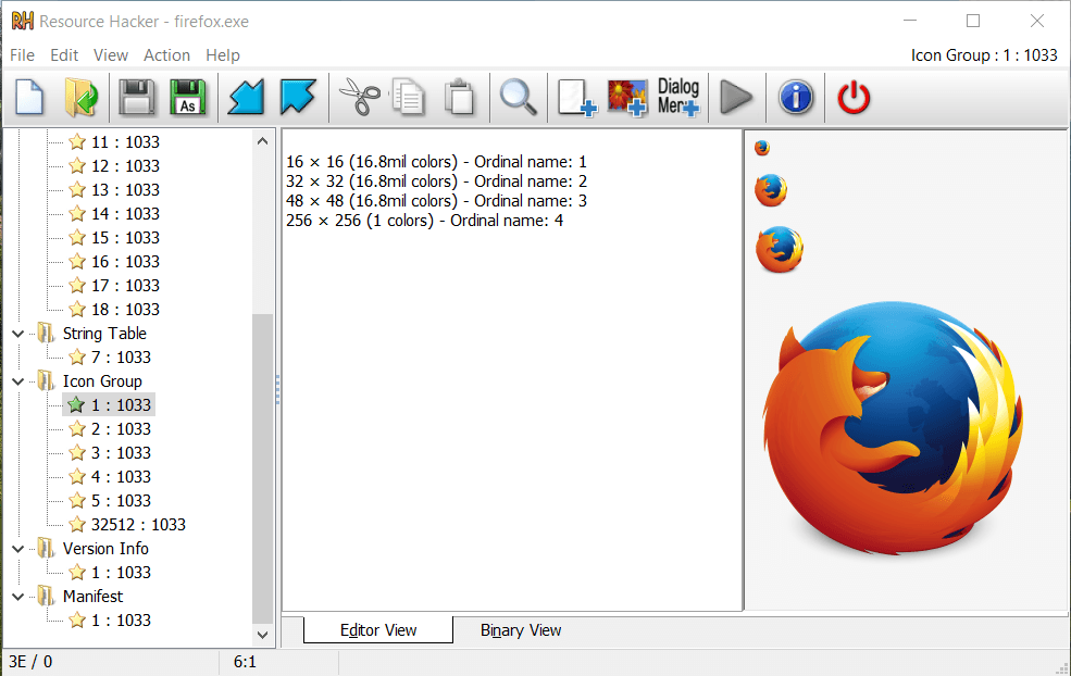 Screenshot on how to replace the new firefox logo with old firefox logo.