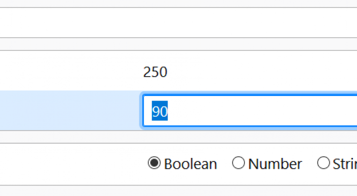 Screenshot of the settings to change the network connection timeout duration for Firefox.